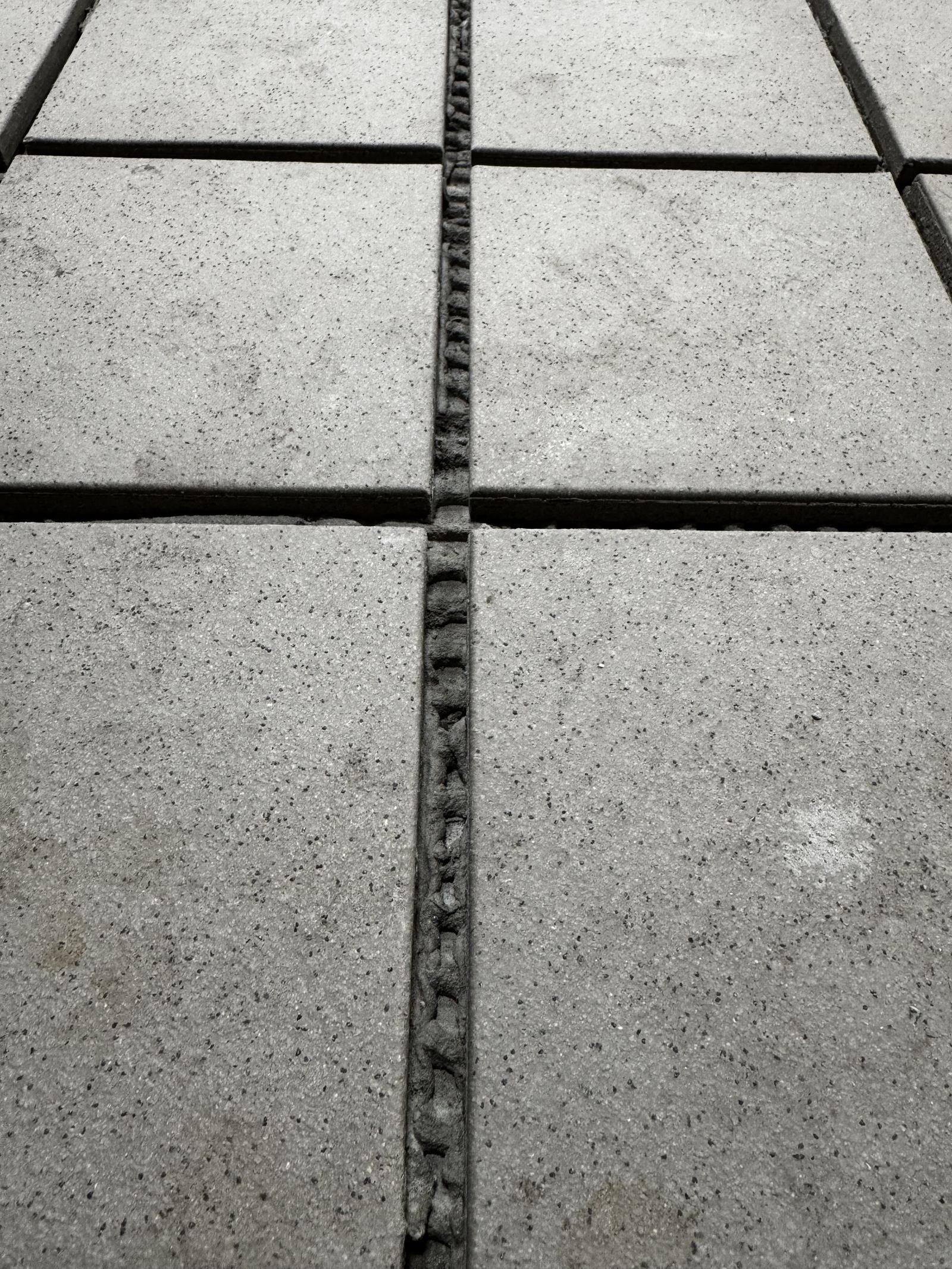 Finished commercial tile with fresh grout lines